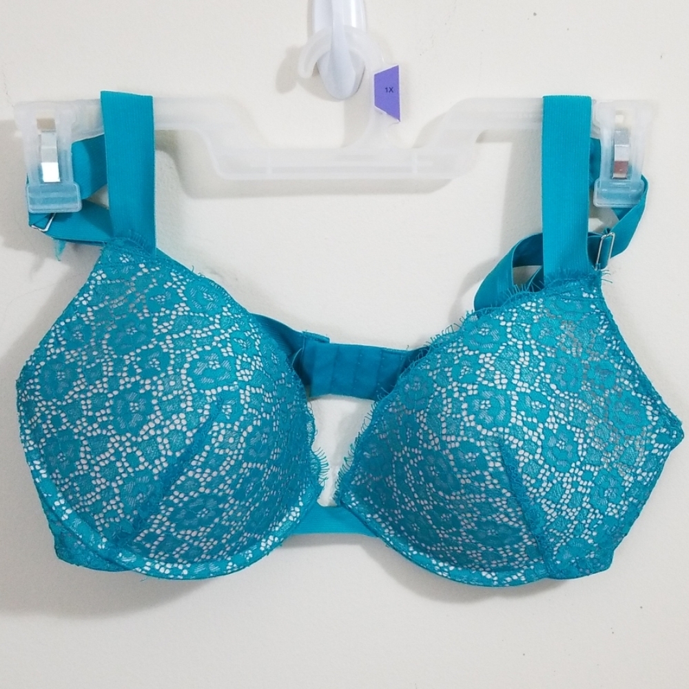 Blue Pushup Bra